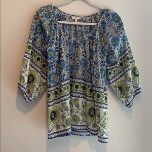 Cotton voile peasant blouse